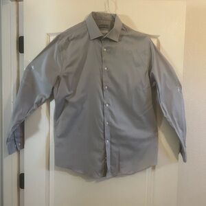 Michael Kors Light Gray Men's Dress Shirt - Button Front Collared Shirt